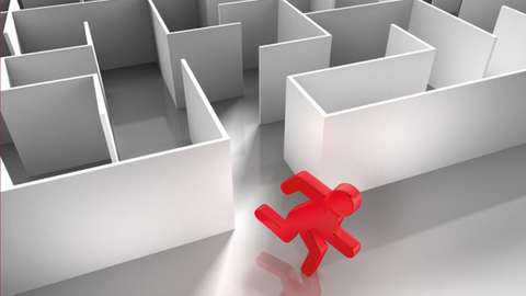 Männchen flüchtet aus dem Labyrinth, Männchen findet Ausweg